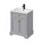 Meuble-lavabo classique 24 po avec comptoir d'évier Linsay, robinet de lavabo noir, peinture à la main, certifié EPA-1427222010