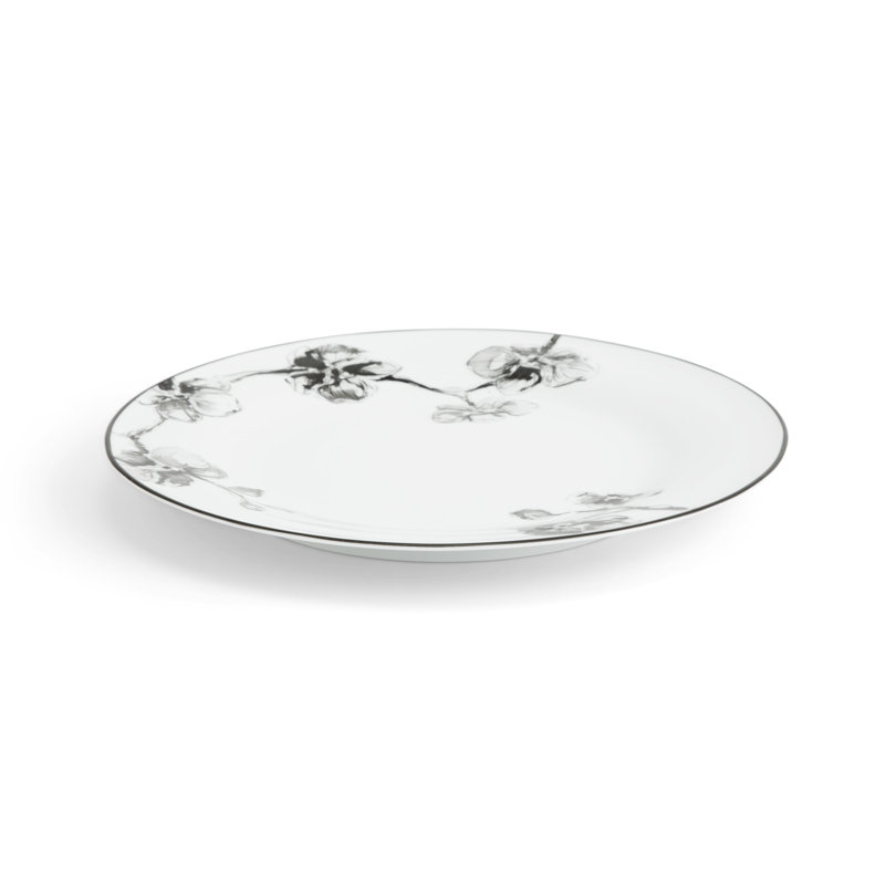 Black Orchid Handmade Porcelain Dinner Plate