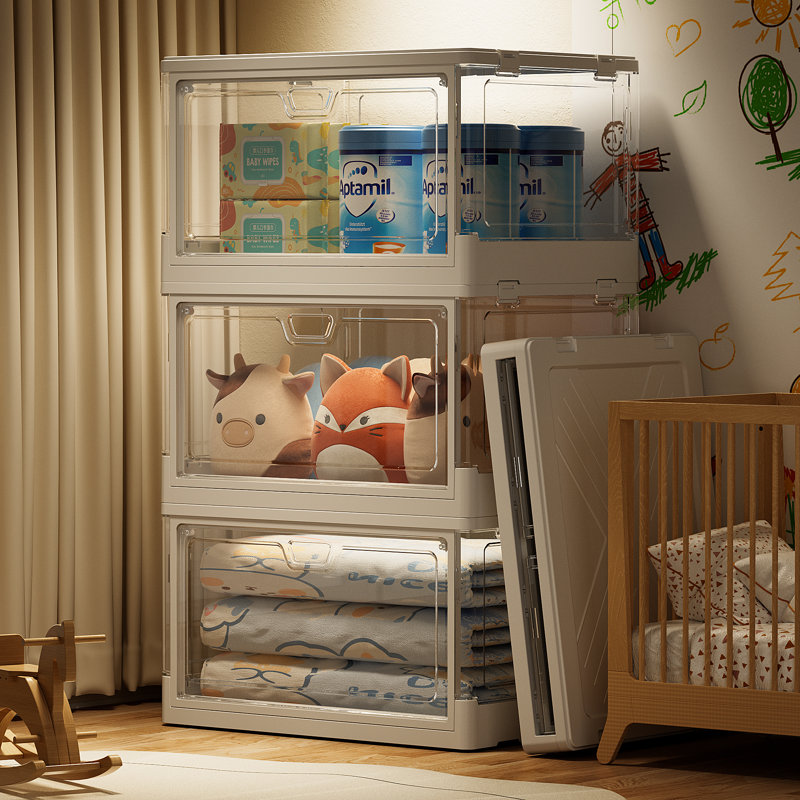 Bacs de rangement empilables transparents avec couvercles