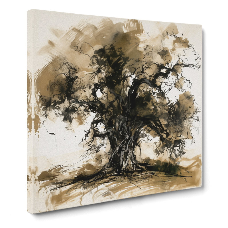 Oak Tree Gestural Art - Wrapped Canvas, 35cm H x 35cm W x 3cm D