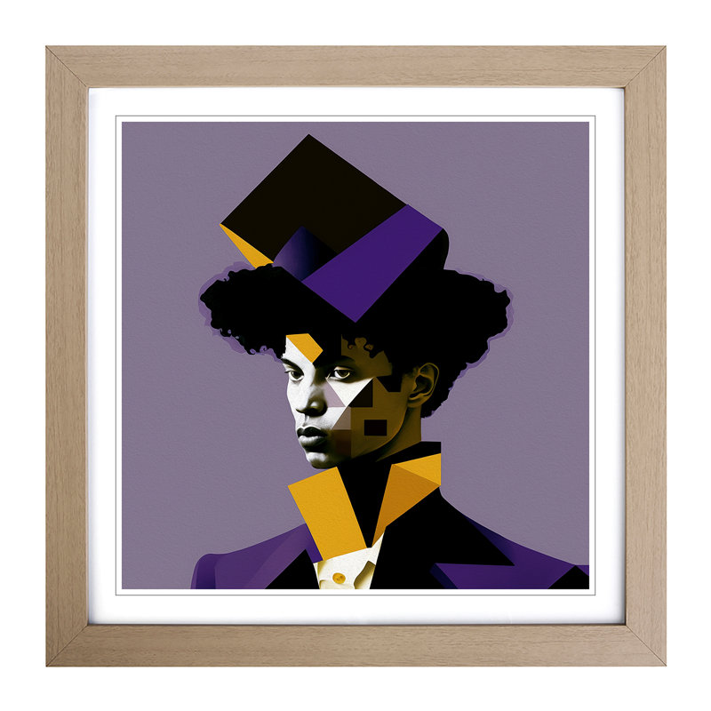 Male Portrait Suprematism - Framed Print, Oak