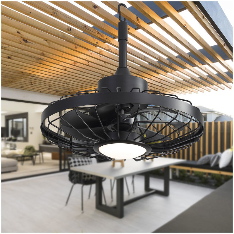 Ventilateur de plafond de 20 pouces avec lumières, télécommande à 6 vitesses, moteur réversible, fonction à intensité variable et minuterie