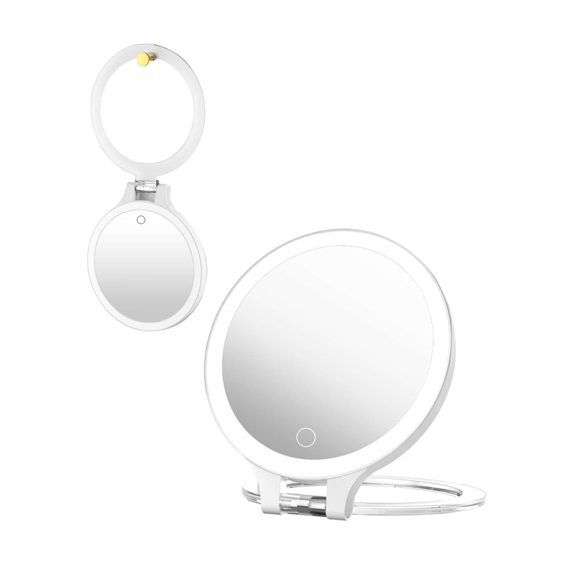 Miroir de maquillage de voyage Nadeem, 8.6" H x 7.6" W