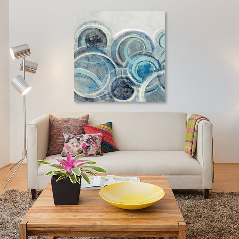 «Variation Blue Gray II» par Silvia Vassileva, impression sur toile tendue sur châssis, H 37 po x l 37 po x P 1,5 po