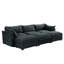 Canapé-lit 3 places avec repose-pieds, gris chenille, rangement modulaire caché sous chaque siège, usure et tissu doux, large choix de couleurs gris pour le salon, canapé-lit-2065057275