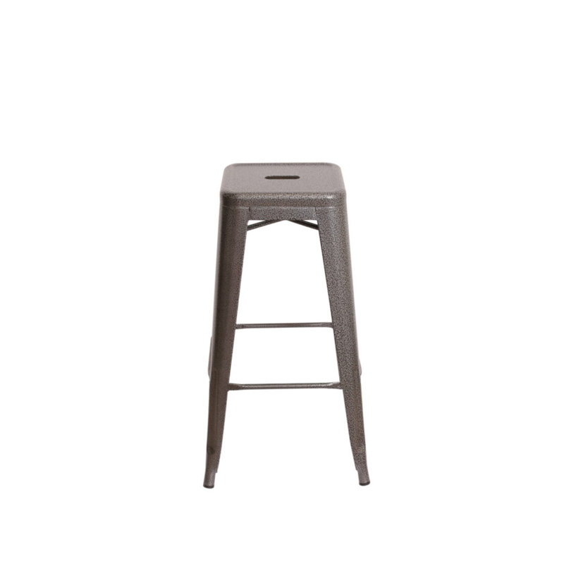 Tabouret de bar en métal Hi Back de Chivari, Gris anthracite