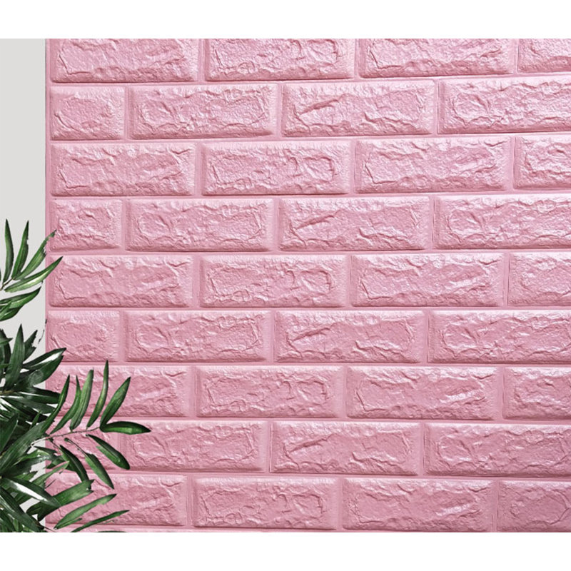 Cris 77cm x 70cm 3D Embossed Satin Self-Adhesive Tile, Pink