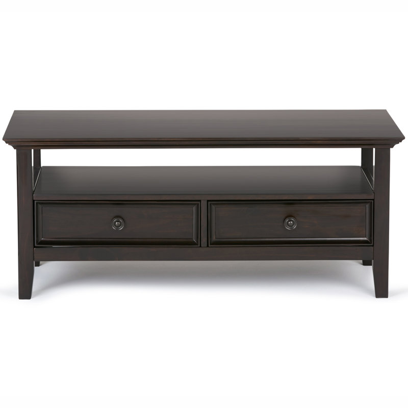 Table basse transitionnelle en bois massif Amherst, Noyer blanc brun
