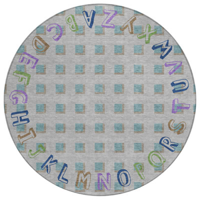 Machine Washable Indoor/Outdoor Chantille ACN2827 Alphabet Rug