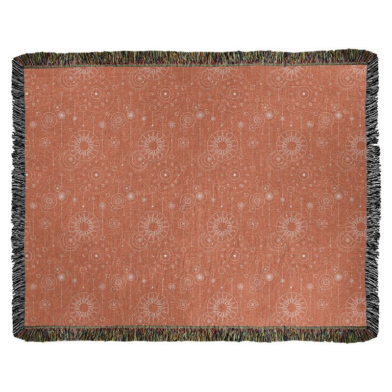 Couverture en coton tissé Katelyn Elizabeth Astrology, l 37 po x L 52 po, Orange