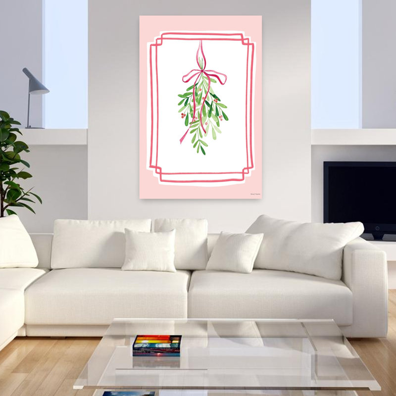 «Whimsy Mistletoe», art abstrait fantaisiste romantique, H 48 po x l 32 po