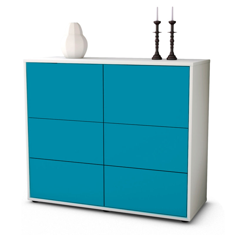 Reposa 92 cm W Sideboard, White/Turquoise