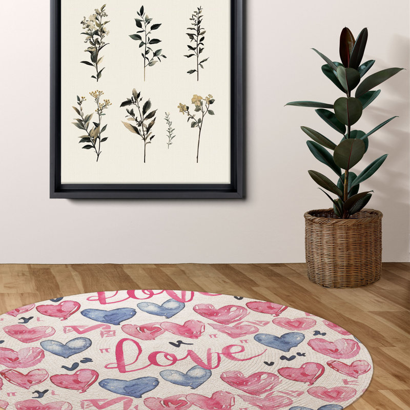 Tapis tressé Lignant Text Designs, Rond 5 pi