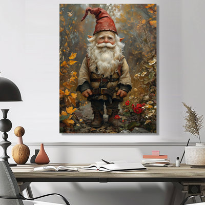 Yellow Red Autumn Garden Guardian - Gnome Wall Decor