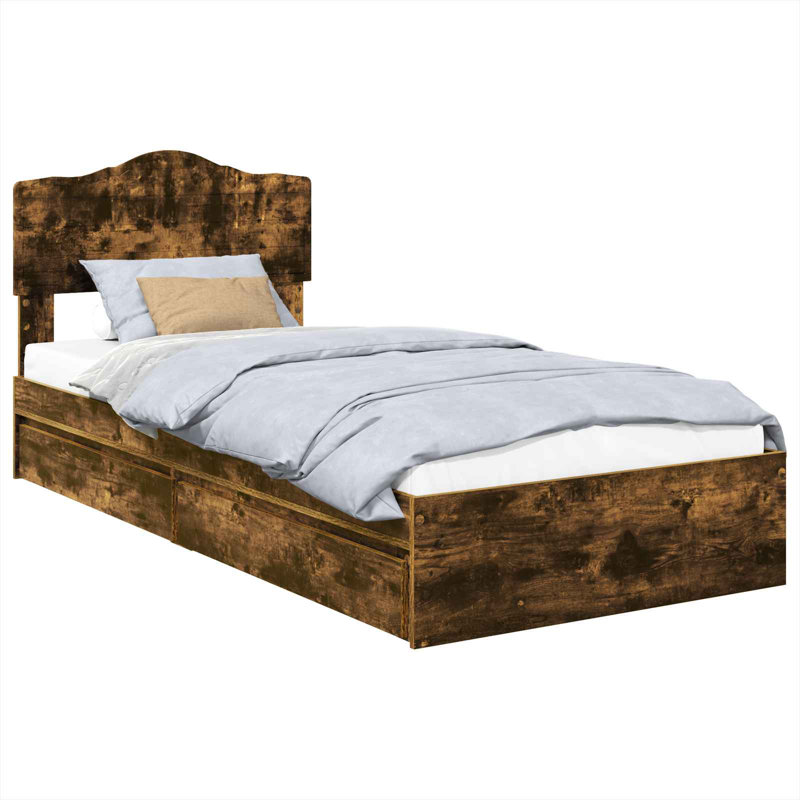 Bed, Smoked Oak, Small Single (2'6)