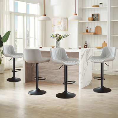 Swivel Adjustable Height Counter Stool With Footrest