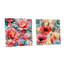 «Blue and Pink Poppies Expression» - Ensemble de 2 reproductions d'art abstrait en acrylique sur verre-103933186