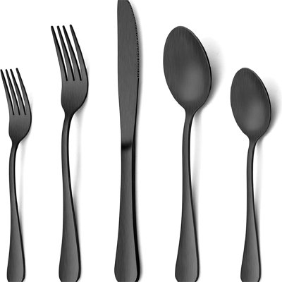 20 Piece Silverware Set, Matte Silverware Flatware Set For 4, Stainless Steel Cutlery Tableware Set, Kitchen Utensils For Home Restaurant Party, Satin -  Red Barrel Studio®, 58B5DE760A8B41D59CB74F1099A3BC63