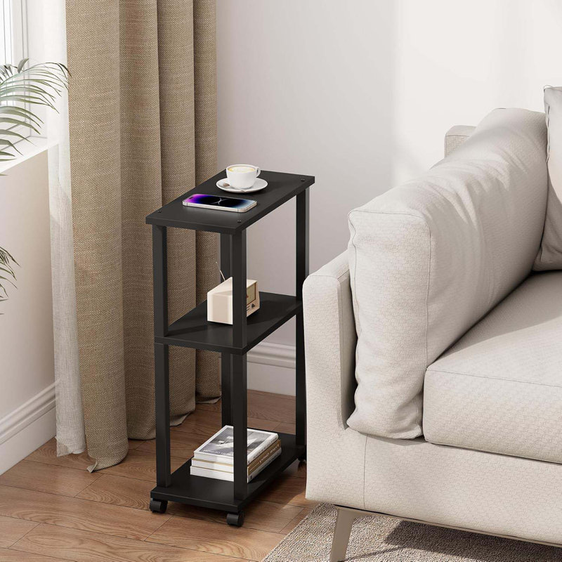 Small Side Table, Narrow End Table, Bedside Table, Couch Side Table With Wheels For Living Room Or Bedroom, TB01BB061