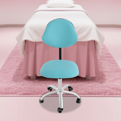 Adjustable Saddle Stool With Backrest And Wheels, Ergonomic Rolling Chair For Salon, Spa, Clinic, And Office Use