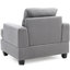 Chaise d'appoint grise avec accoudoirs en selle et rembourrage en mousse - l 38 po x P 34 po x H 36 po Revêtement en microfibre pour un siège moelleux de style transitionnel, rembourré et confortable