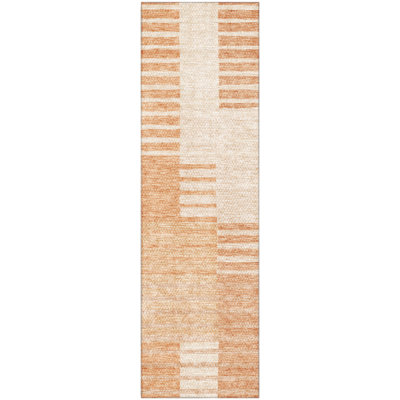Premium Machine Washable Prisco Salmon Rug