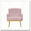 Fauteuil en velours rose avec pieds en métal