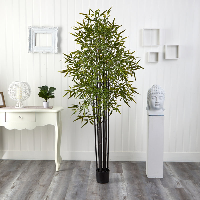 Arbre de bambou noir x 9 avec 1470 feuilles résistantes aux rayons UV (intérieur / extérieur)