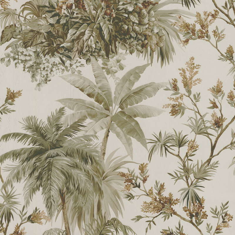 Boutique Bali Pebble Wallpaper, Green/Gold