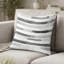Coussin décoratif à rayures - Coussin imprimé lignes grises et blanches modernes-125946366