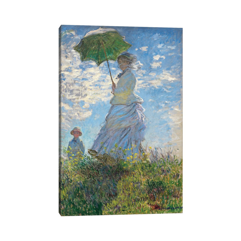 Femme avec un parasol - Madame Monet et son fils, 1875 - Giclée sur toile tendue avec châssis, H 60 po x l 40 po