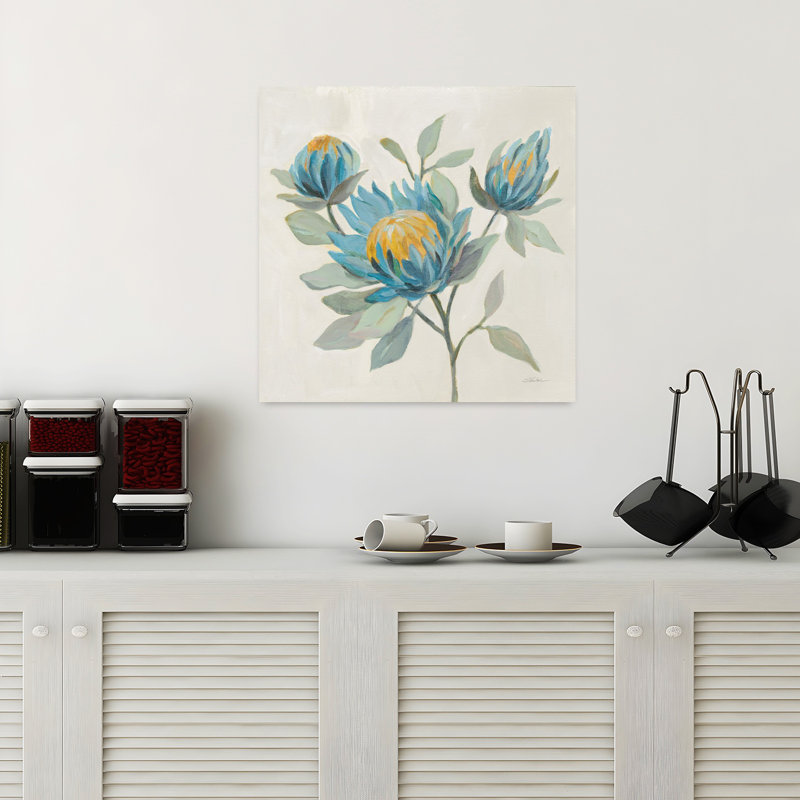 Art floral tropical champ bleu II, H 18 po x l 18 po