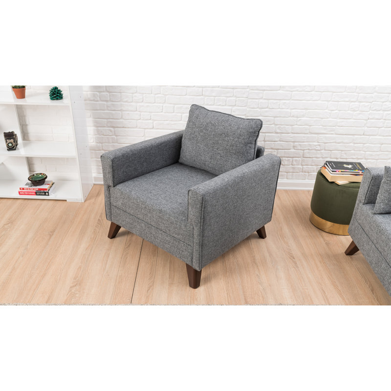 Fauteuil en polyester l 33,46 po Rossum, Polyester gris