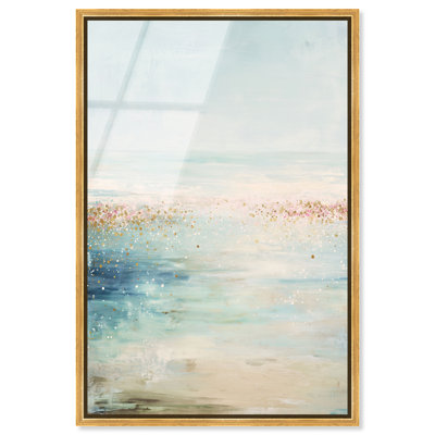 Décoration murale encadrée pour chambre à coucher «Sparkling Seascape IV» par Art Remedy, cadre doré, 16 x 24