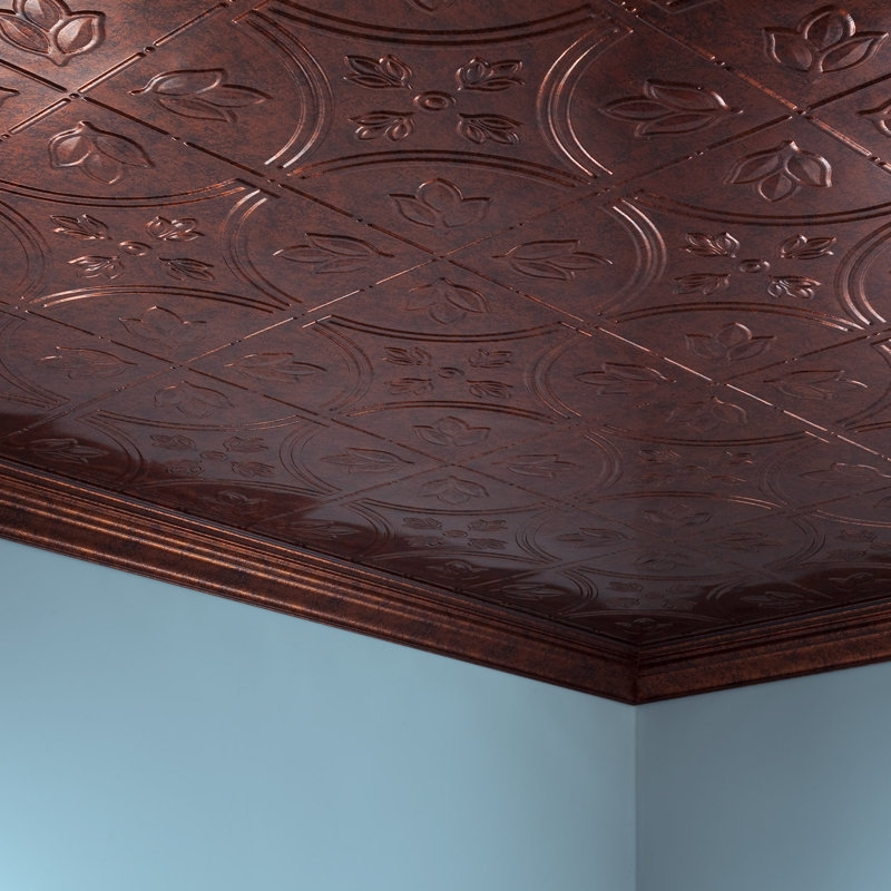 Panneau de plafond décoratif en vinyle 5 pi x 4 pi FASÄDE, Cuivre pierre de lune