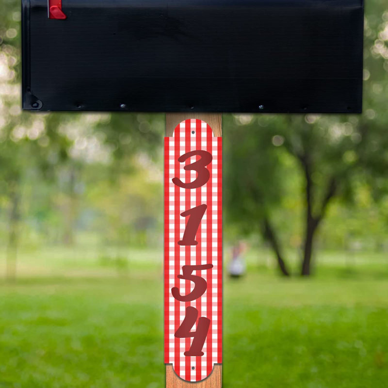 Plaque d'adresse sur 1 ligne, Rouge, Oui