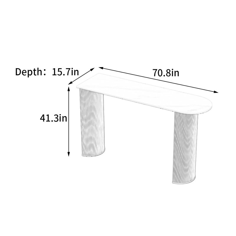 Geise, H 41,3 po x L 70,8 po x l 15,7 po, Blanc