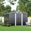 6x8 FT Large Metal Apex Roof Garden Tool Storage Shed