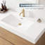 Lavabo de salle de bain rectangulaire en granite composite blanc 84 po Ablitas