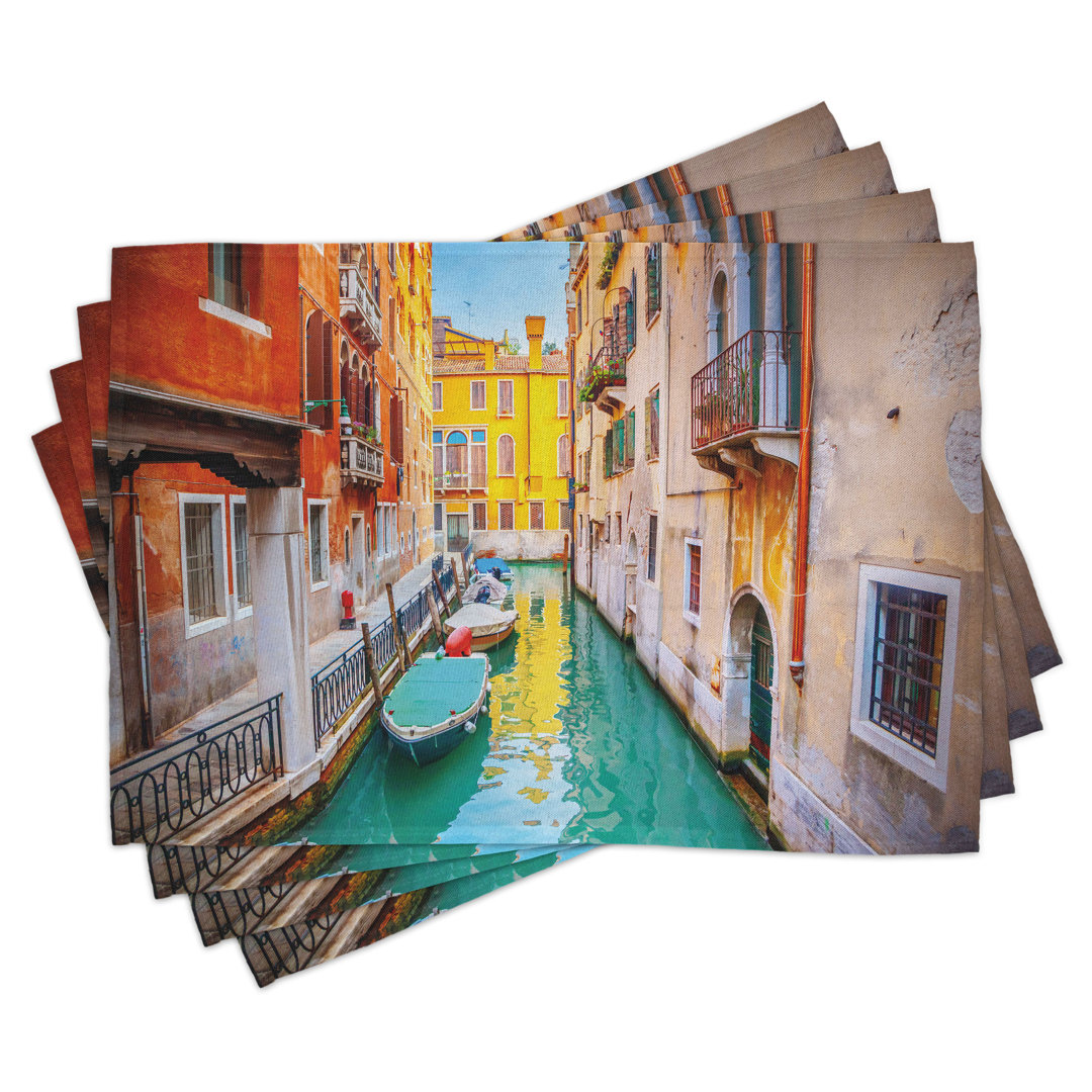 Platzmatten, Vibrant Canal Gondeln, Venedig, Mehrfarbig