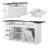 86.6’’W Modern Kitchen Island with Trash Can Storage , Center Island for Kitchen, Prep Station, Coffee Bar