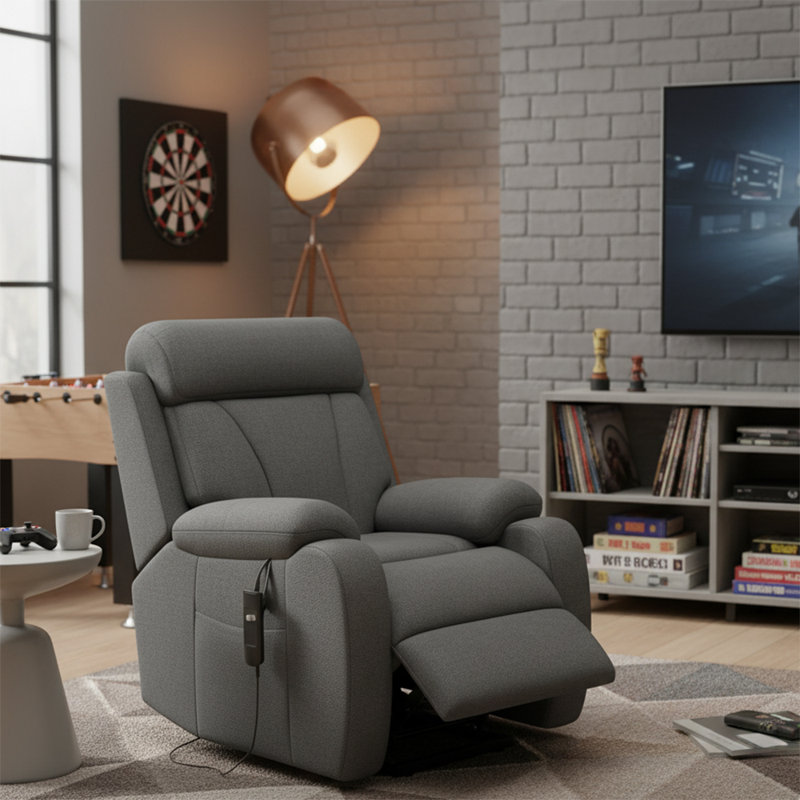 Fauteuil inclinable classique avec rangement, Gris foncé