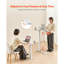 Table au-dessus du lit, table de chevet mobile avec bureau rabattable et 4 roulettes cachées, bureau à roulettes ajustable en hauteur et en angle avec porte-gobelet, bureau au-dessus du lit pour la maison, le bureau, le bureau, blanc