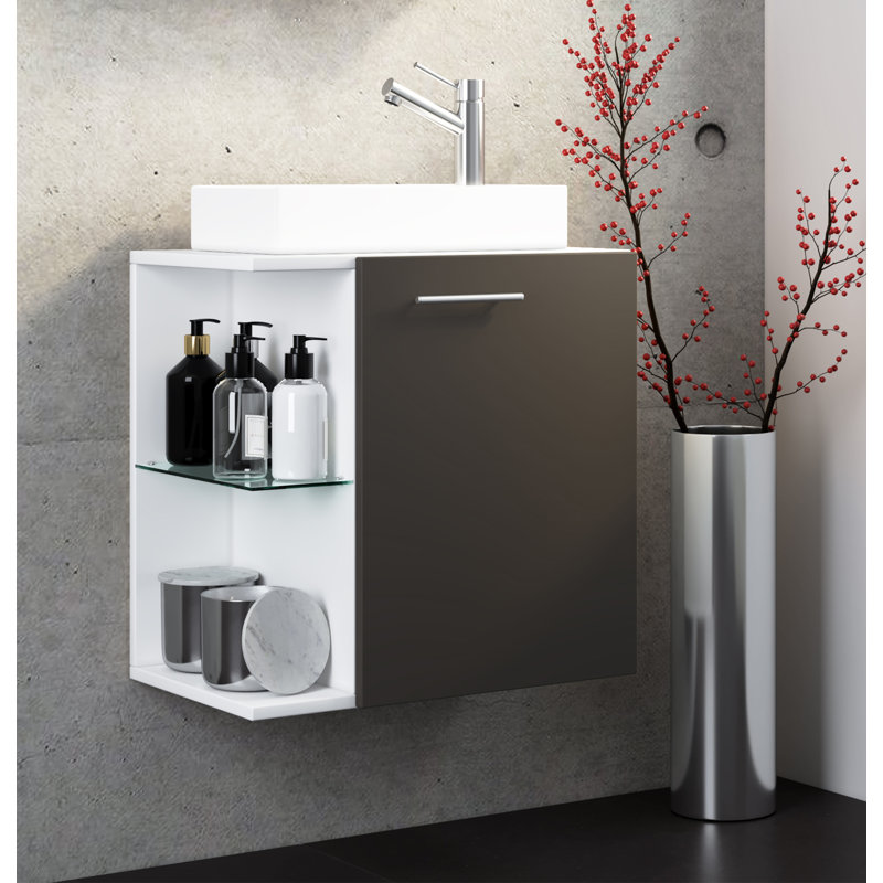 Raminta Bathroom Furniture Suite, White/Black