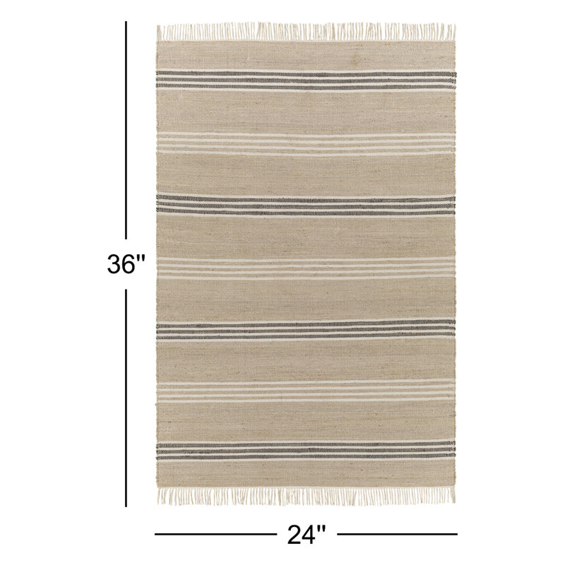 Haiya Striped Indoor Rug, Rectangle 2' x 3'
