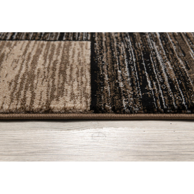 Dillup-Jones Abstract Brown/Grey Area Rug, Rectangle 2' x 2'3"