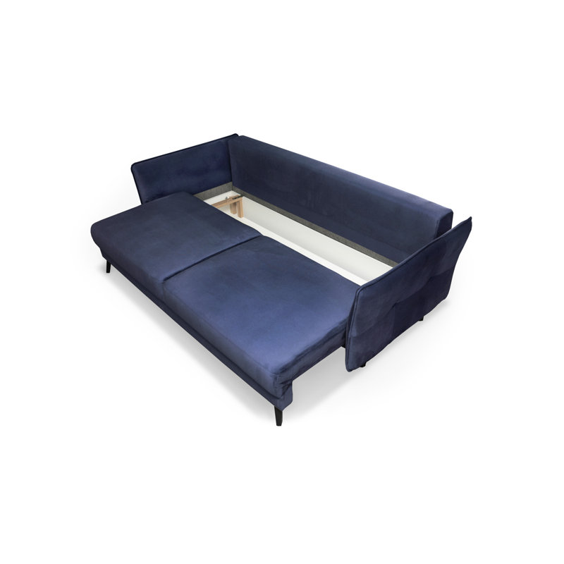 Pam 3 Seater Velvet Sofa Bed, Blue