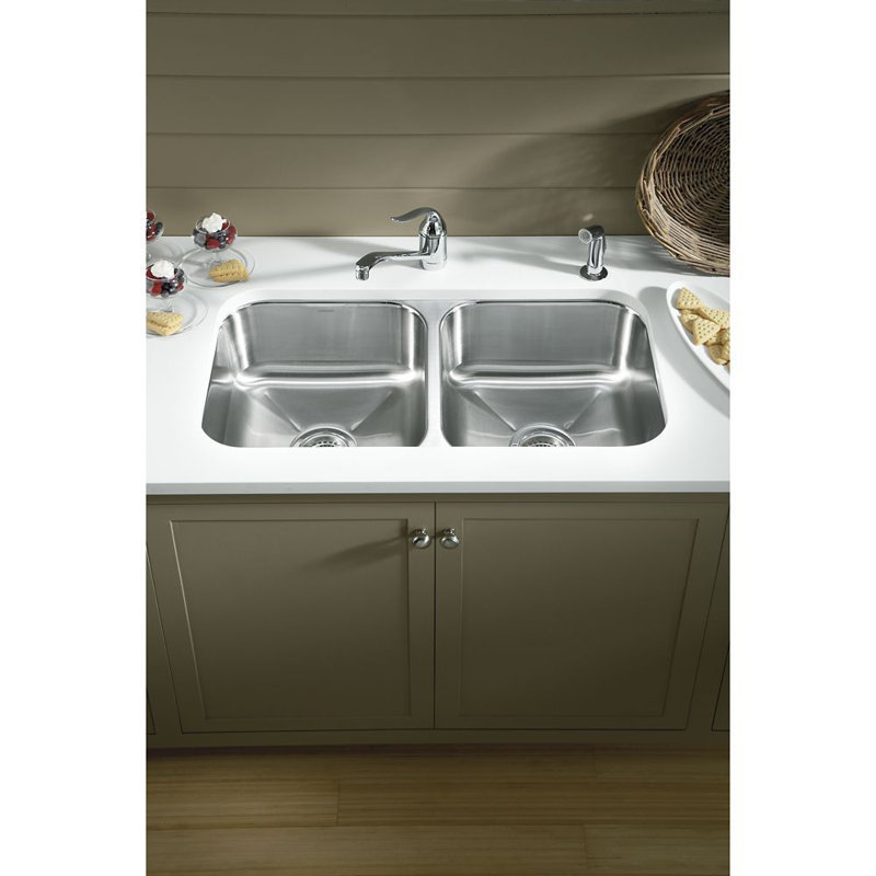 Carthage 32 in. L Stainless Steel Undermount Double Basin Kitchen Sink