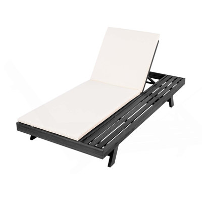 Ensemble de méridienne en bois d'acacia avec inclinaison réglable et coussins résistants à l'eau pour une utilisation extérieure