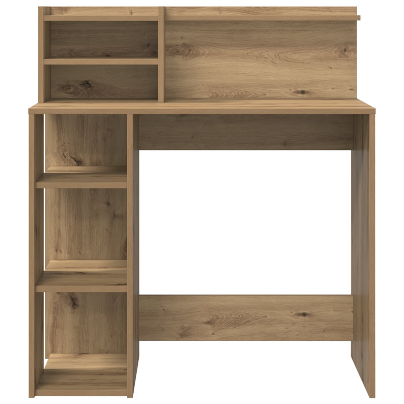Desk With Storage 90X48x101.5 Cm Engineered Wood, Artisan Oak
